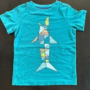 Tea Collection Blue Abstract Fish Short Sleeve Tee